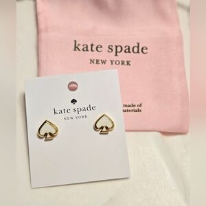 Kate Spade Gold & White Everyday Spade Enamel Stud Earrings *Current*